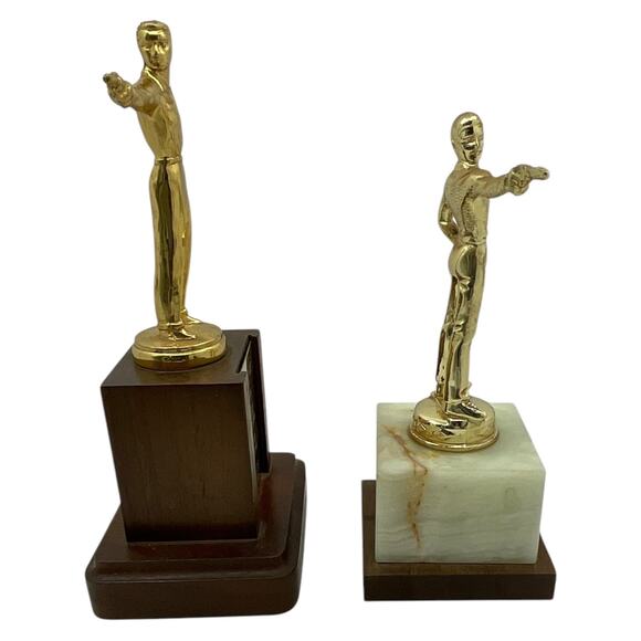Vintage 1960s 70s WA KE DE Pistol Shooting Trophies Shooting Awards Lot of 2 - Picture 8 of 9